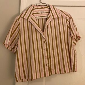 FRAME crop blouse short sleeve shirt size small